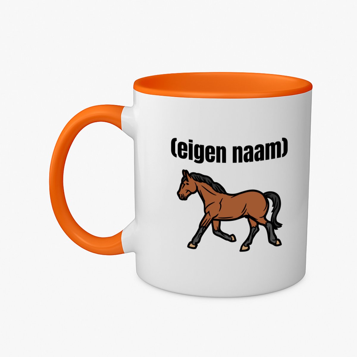 Hacebo® - rennend paard met eigen naam koffiebeker oranje - Paarden - paarden liefhebbers - thee mok - koffie beker - iemand die houdt van paarden - verjaardag - cadeau - kado - koffiemok - 350 ML inhoud
