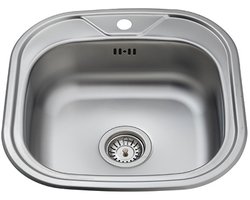 spoelbak keuken RSV 48 x 48 cm – Vierkante Spoelbak – Opbouw / Onderbouw / Inleg – Compleet met Afvoerset RSV 304