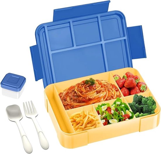 Winkly® Lunchbox, Broodtrommel Voor Kinderen Met Vakken  400 500  Ml En 600 Ml Mueslibeker Bento Box To Go 2 Vakken Bento Bestek Snackbox Voor Magnetron En Vaatwasser Broodtrommel School