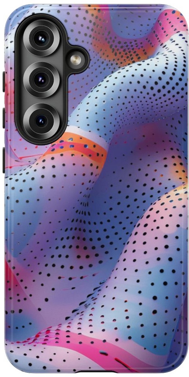 Abstracte Golvende Stippenpatroon – Telefoonhoesje Geschikt voor Samsung Galaxy S25