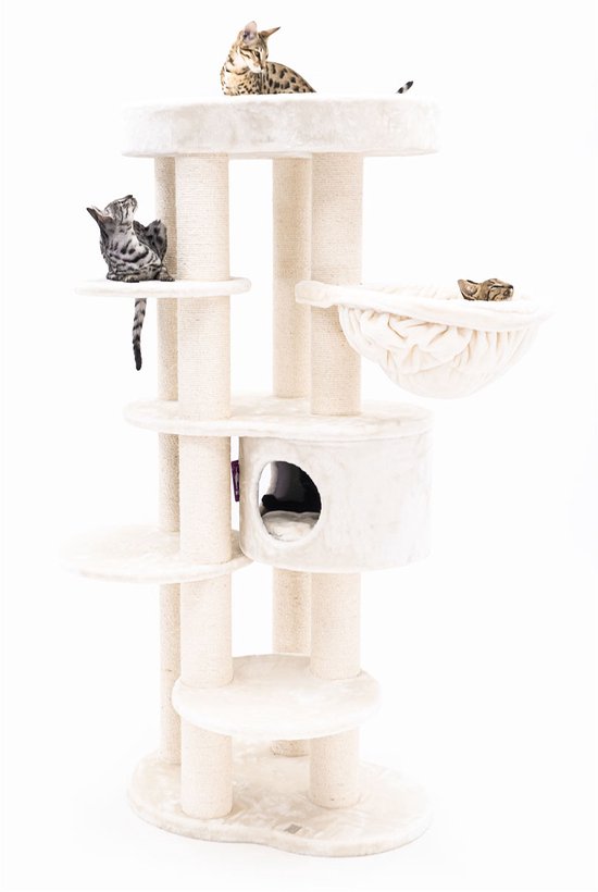 Arbre à chat Petrebels Isabella 170 Design - Crème - Qualité Premium - Arbre à chat XXL pour grands chats