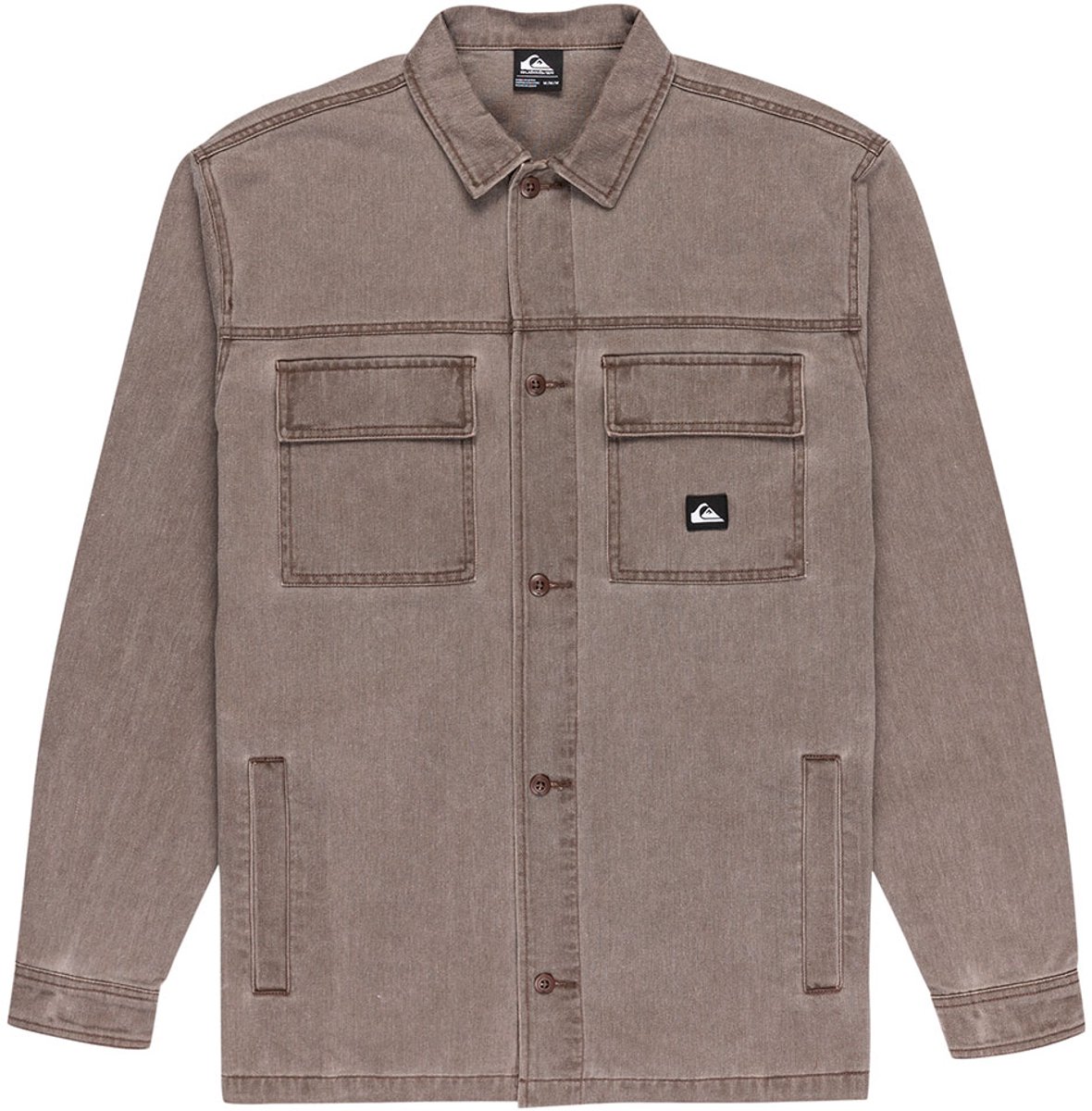 Quiksilver Mohab Washed Twill Overhemd Met Lange Mouwen XL Man Bruin