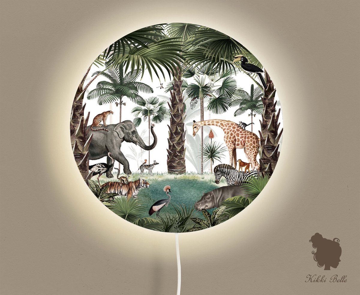 Wandlamp rond Animal kingdom Kikki Belle-sfeerverlichting-kinderkamer-woonaccessoires