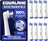 Opzetborstels geschikt voor Oral-B iO - Universele Opzetborstels - Schuine Borstelharen - Wit - 8 Stuks