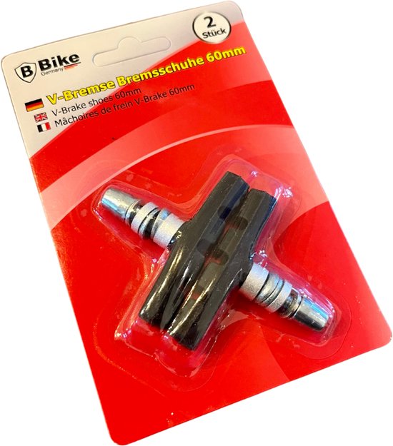 Verpakking met twee V-brake remblokken van 60 mm.