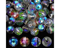 Allecto Plus - Grote Glazen Kralen voor Sieraden, 100 Stuks, 10mm, Kleurrijk, Facetglazen Kralen, DIY Armbanden en Kettingen