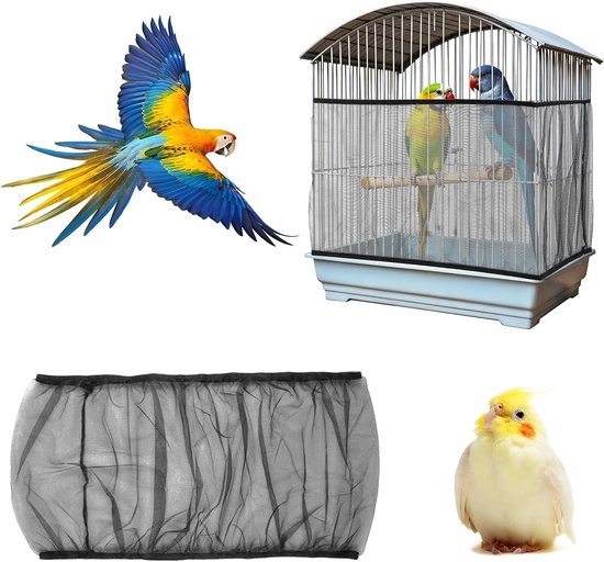 EBTOOLS 4 Kleuren Vogelkooi Cover Grote Maat Geventileerde Nylon Vogelkooi Net CoverShell Zaad Catcher voor Huisdier Producten Rok Decoratie (Wit