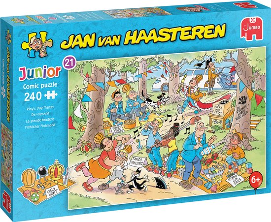 Jan van Haasteren Junior 21 - De vrijmarkt - 240 stukjes puzzel - Legpuzzel voor kinderen, Vanaf 6 jaar