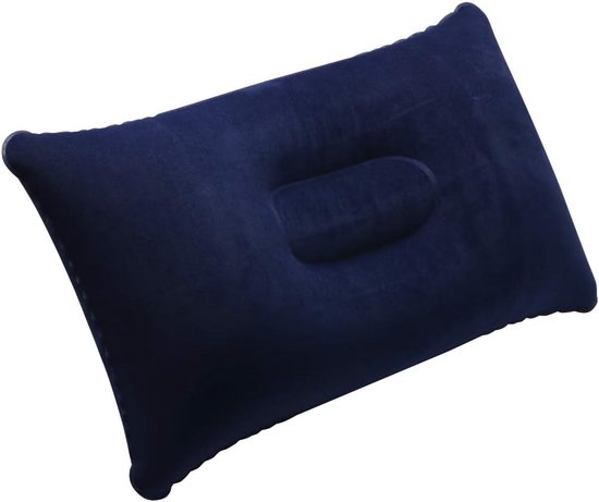 Opblaasbaar kussen voor reizen of kamperen - Opblaaskussen - Blauwe 2-pack van Merkloos — afbeelding 5
