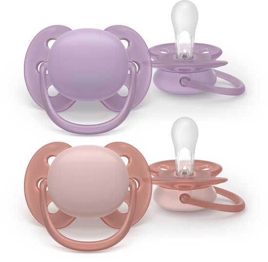 Philips Avent Ultra Soft - Superzachte siliconen fopspeen (6-18 mnd) - Voor gevoelige huid - 2 stuks - SCF091/43 van Philips Avent — afbeelding 2