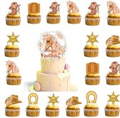 25-delige Paarden party taart en cupcake topper set Sweet Horse - taart -topper - cupcake - paard - sweet horse - ruiter - bakken - feest - party