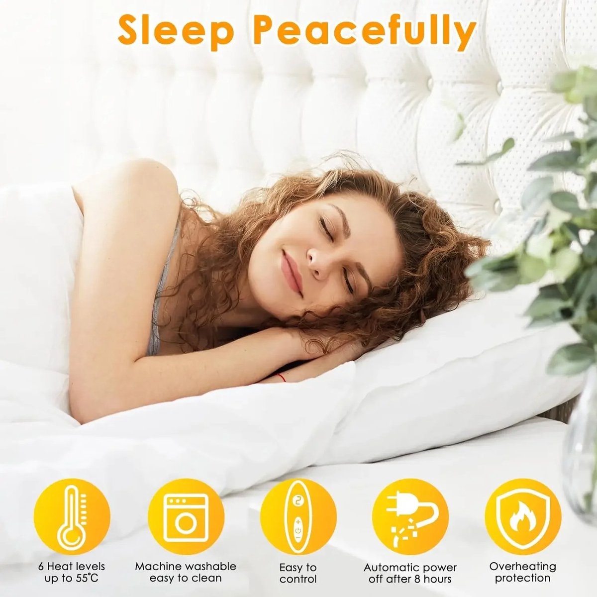 Serolux® Elektrische Onderdeken 1 Persoon 6 Temperatuurstanden - afbeelding 2