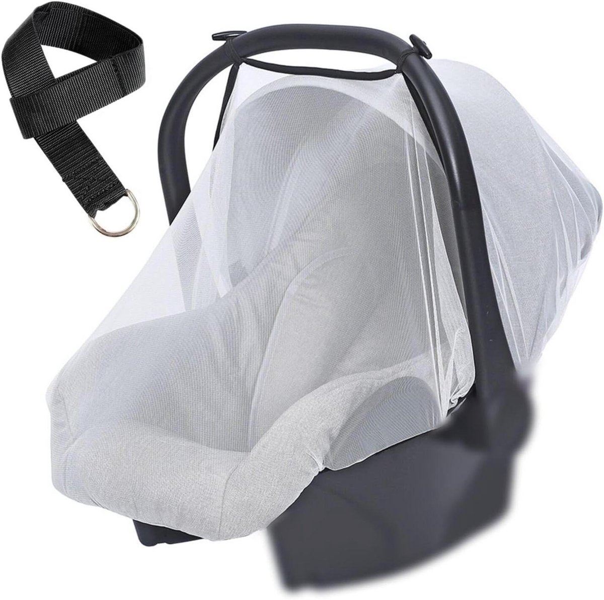 Scheurvast muggennet voor buggy en kinderwagen - Universele insectenbescherming met polslus - Kinderwagen bescherming tegen muggen en insecten