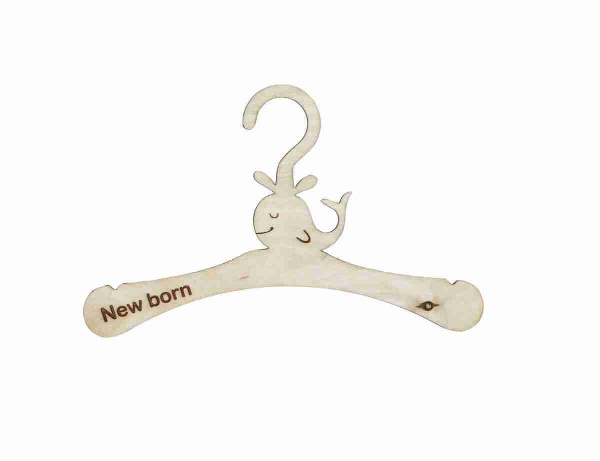 Houten Kledinghanger Baby – Vis – Newborn – Babykamer Decoratie – Kraamcadeau Jongens en Meisjes