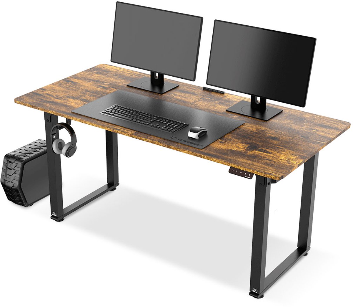 Ultradesk UPLIFT – Elektrisch in Hoogte Verstelbaar Bureau – Bruin Hout – 160x75 cm – Gaming, Kantoor & Home Office