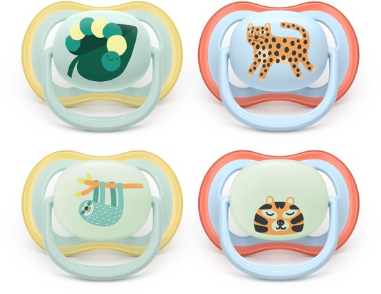 Philips Avent Ultra Air Day & Night - Fopspeenset met dag- en nachtversie - 4 stuks - 0-6 mnd - SCF087/22 van Merkloos — afbeelding 2