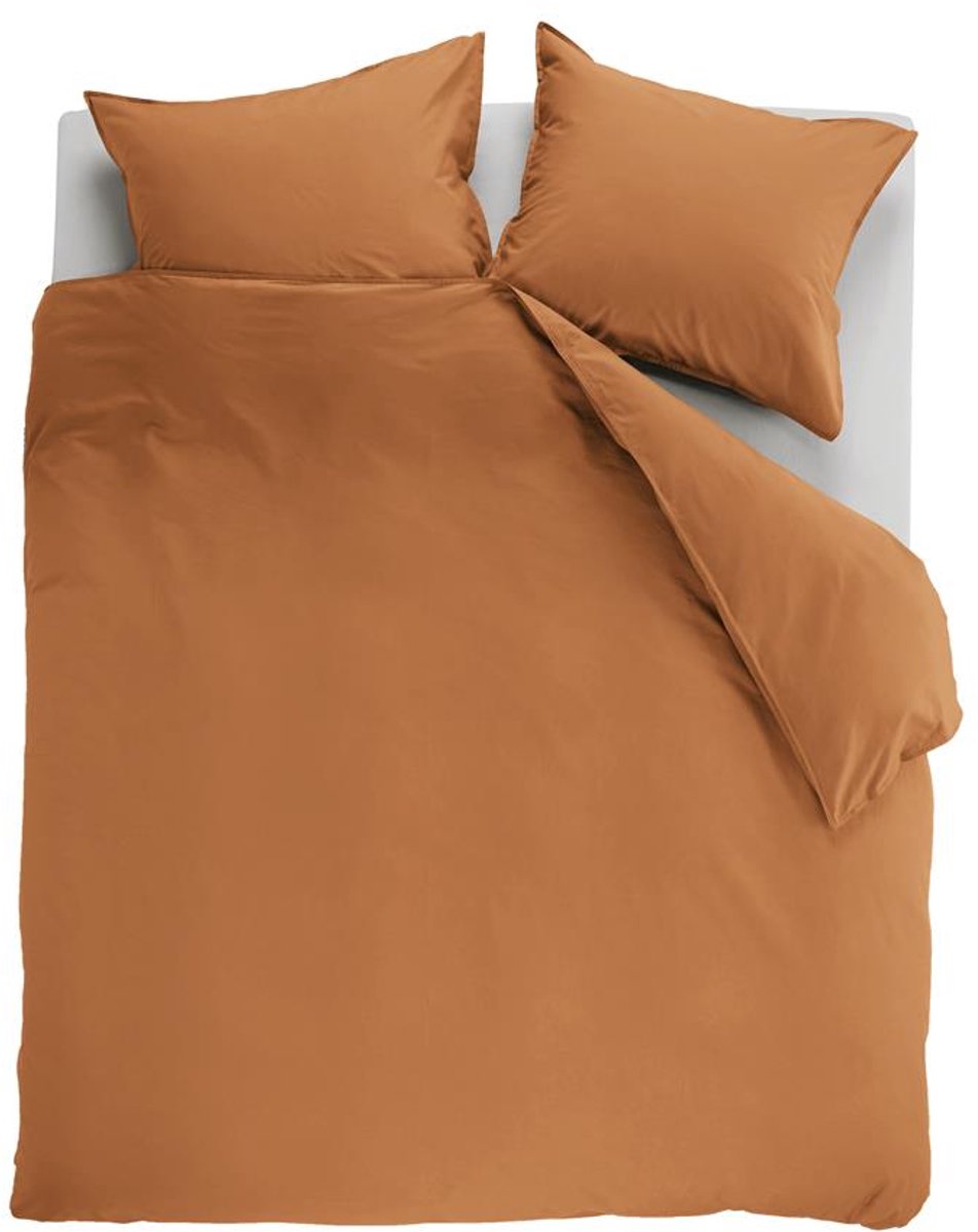 Ambiante Cotton Uni dekbedovertrek - Effen - Lits-Jumeaux XL - 260x200/220 cm - Oranje