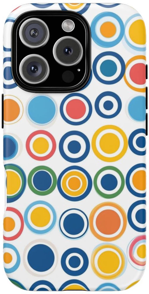 Vrolijk Cirkeldessin in Heldere Kleuren – Telefoonhoesje Geschikt voor iPhone 16 Pro