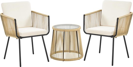 PELLARO - Bistroset voor 2 - Natuurlijk - PE rotan | Leen Bakker