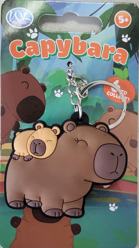 Porte-clés capybara capybara avec bébé