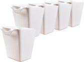 Allecto Plus - Hangende Bekerhouder Trolleymand - Set van 5 - Wit - Wandorganizer voor Plantencontainers en Make-up - Woondecoratie - 4 3/4 x 4 inch - Opbergemmer - Kunstmatige Plantenbakken