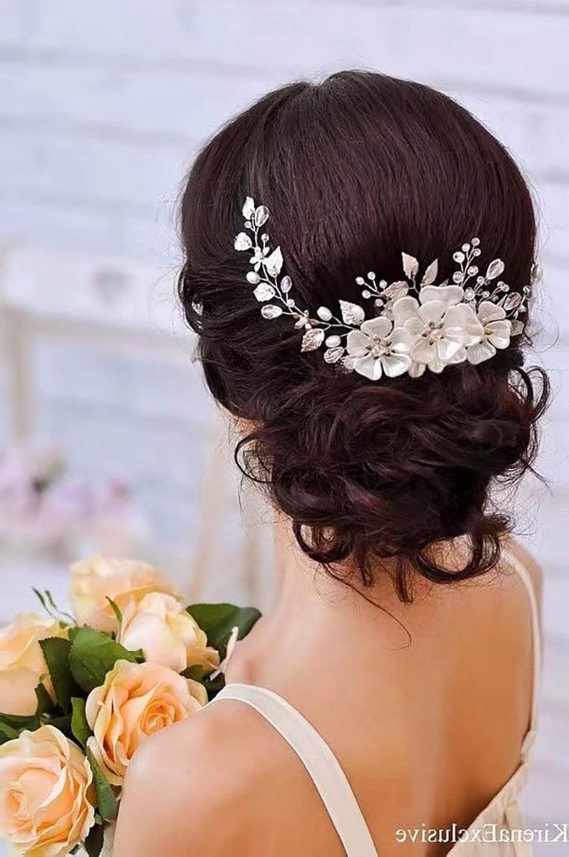 Haarstukken Parel Haar Wijnstokken Zilver Crystal Hoofddeksel - Bruid Bruiloft Bloem Hoofdband Accessoires