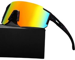 Viper Glasses – Gepolariseerd, Retro Design – Unisex Sportbril voor Fietsen, Skiën, Outdoor – Robuust & Stijlvolle bril – Ski bril voor Wintersport – Mountainbike en Fietsbril – Sportbril – Rave, Space en Festival bril voor Techno – Snelle Planga