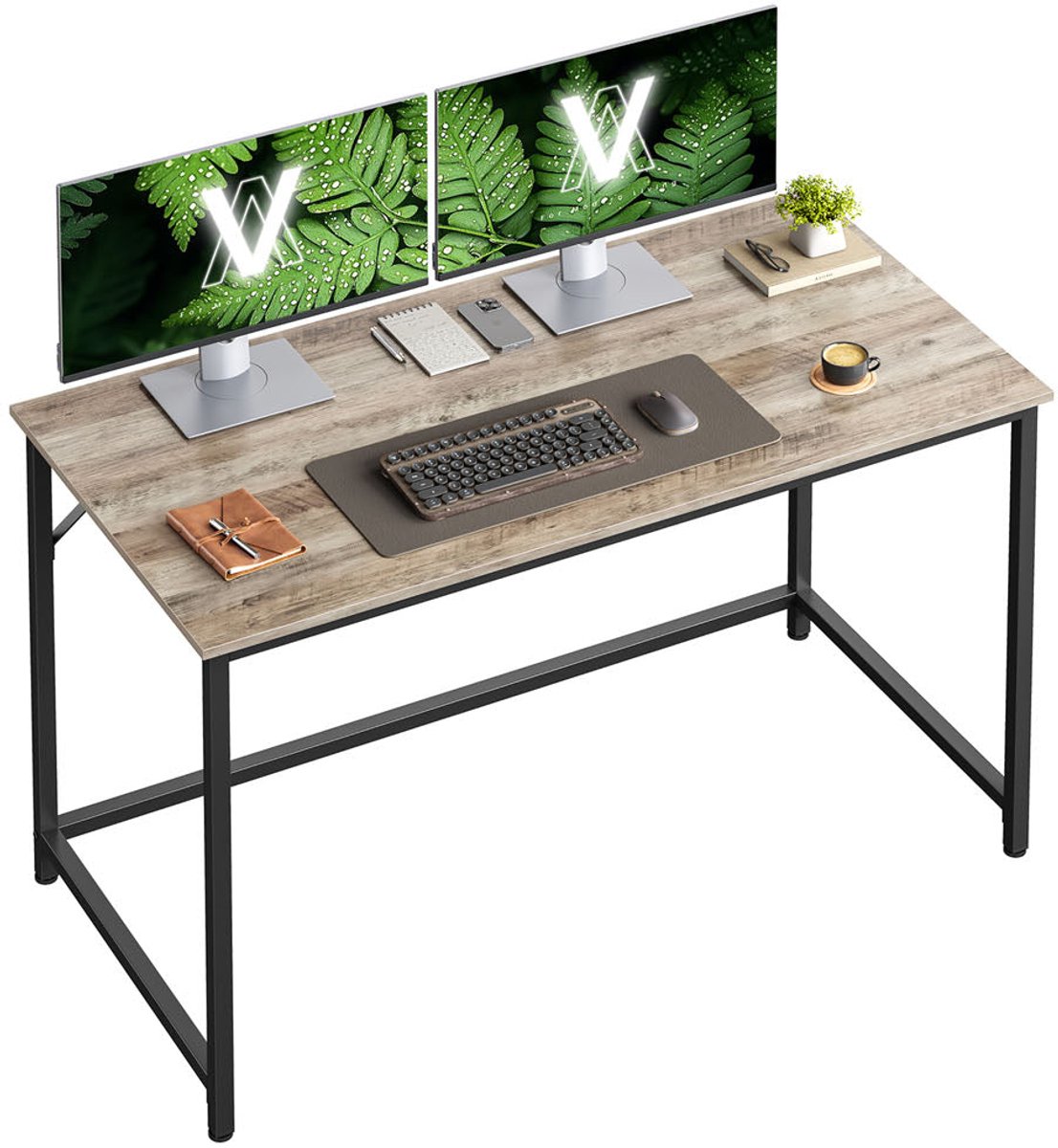 Desk Mottled -inks -Black - Office Table - Writing Desk - Duurzaam stalen frame - 60 x 120 x 76 cm