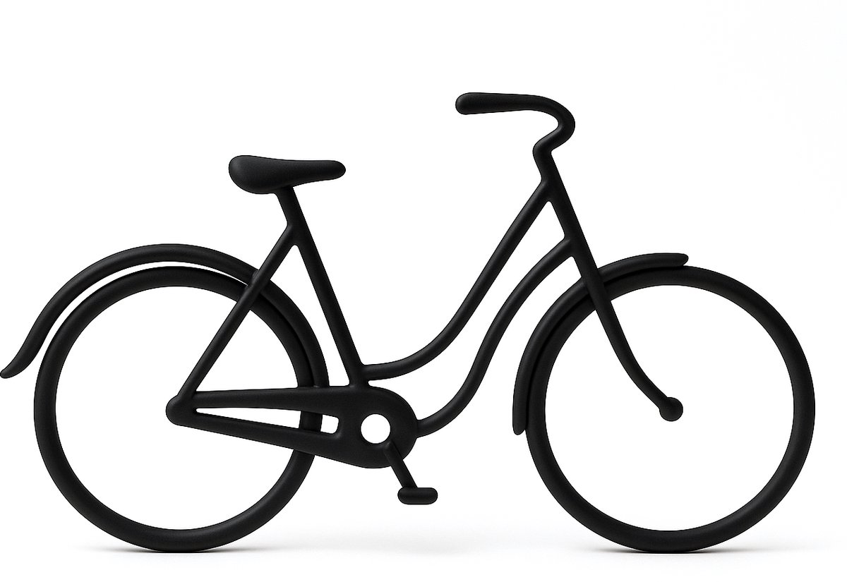 Damesfiets - decoratie - zwart - 24 cm breed