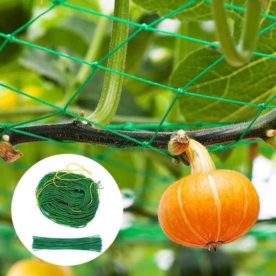 EKKONG Plantennet, ranknet, tuinkas, ranknet voor komkommers, premium ranknet met grote maaswijdte, voor komkommers, tomaten en klimhulpen voor klimplanten, maaswijdte (1,8 m x 1,8 m
