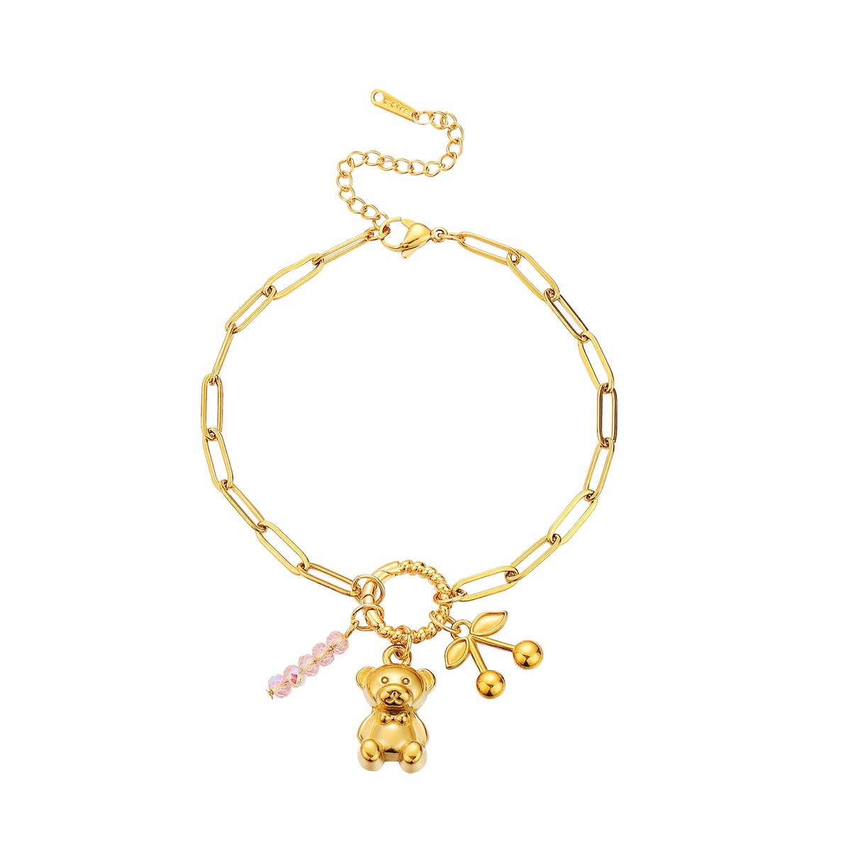 Handgemaakt Golden Paw Armband - 18k Verguld - Roestvrij staal - Bedelarmband - Nikkelvrij - Armband dames - Waterproof - Sieraden voor vrouwen - cadeau