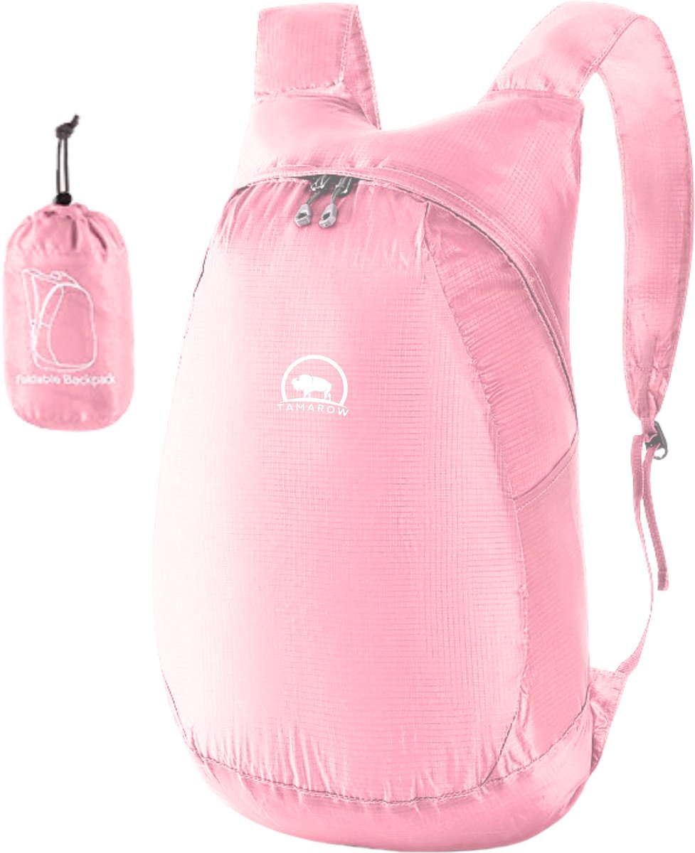 Tamarow Opvouwbare Rugtas - Lichtgewicht Rugtas - Outdoor - Spatwaterdicht - 14 Liter - Roze