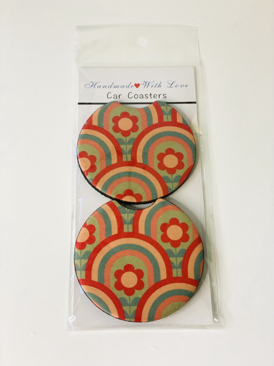 Set van 2 Auto Onderzetters – Bedrukt met Sublimatie Inkt – Universele Car Coasters