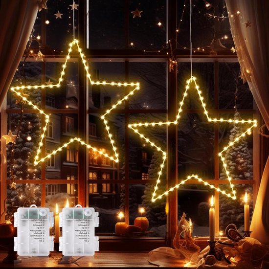 Inovra Plus - Kerstster Verlichting met Opvouwbare XXL 50cm Ster en 70 LED's voor Kerstmis Decoratie - Gebruik buitenshuis en in slaapkamer