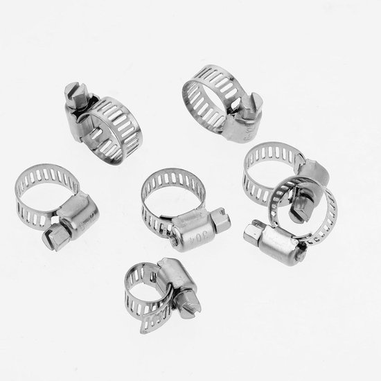 1 kogelkraan met 6 mm spie en 2 slangklemmen, mini-afsluitklep van