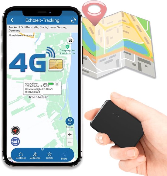 Zeerkeer 4G GPS tracker met abonnement - Realtime trackingapparaat - 1500mAh