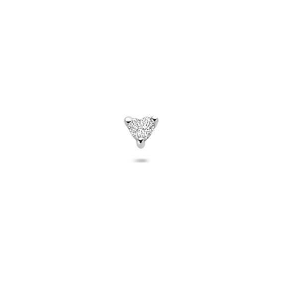 Piercing flat back en argent rhodié zircone 3,0 x 2,5 mm - 1340819