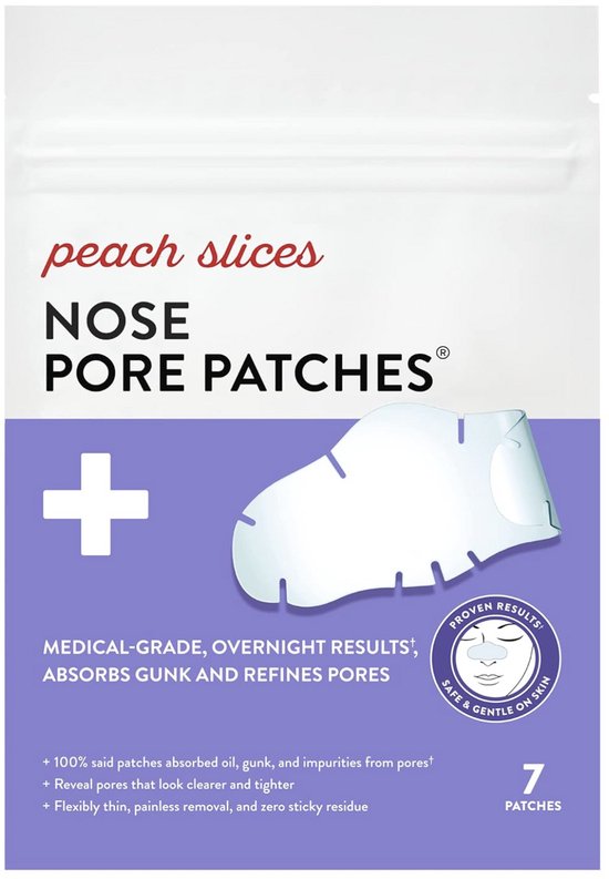 Peach Slices - Neusporiepleisters - Hydrocolloïde - Richt zich op poriën en puistjes - Absorbeert olie 's nachts - Veganistisch - Gezichtsverzorgingsproducten