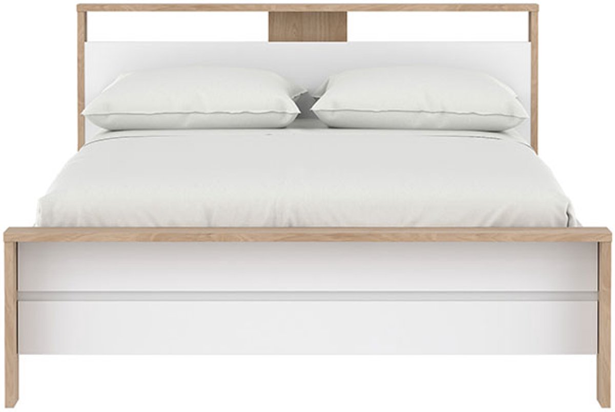 Next bed met 1 legplank 140x200cm hoogglans wit.