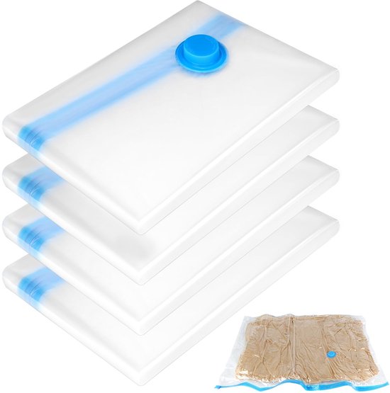 Voor Dekbedden En Winterkleding Heavy-duty PVC Zak Vacuüm Opbergzakken Set 6 Stuks Met Pomp | Ruimtebesparend Voor Kleding En Dekbedden Onder Bed Opbergzakken Ruimtebesparende Zakken