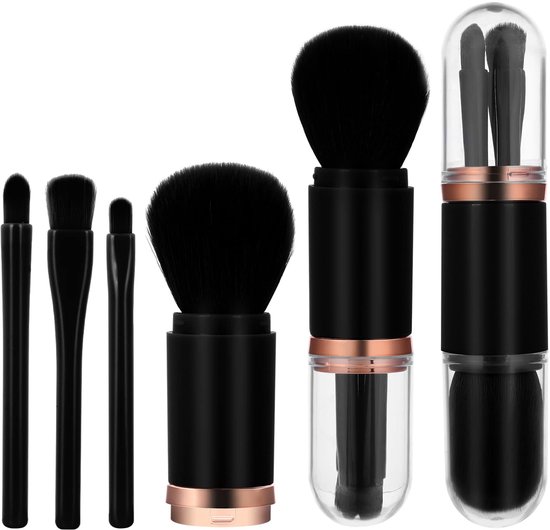 Foto: Boraboi 4 in 1 draagbare make upkwastenset voor gezicht poeder oogschaduw en highlight