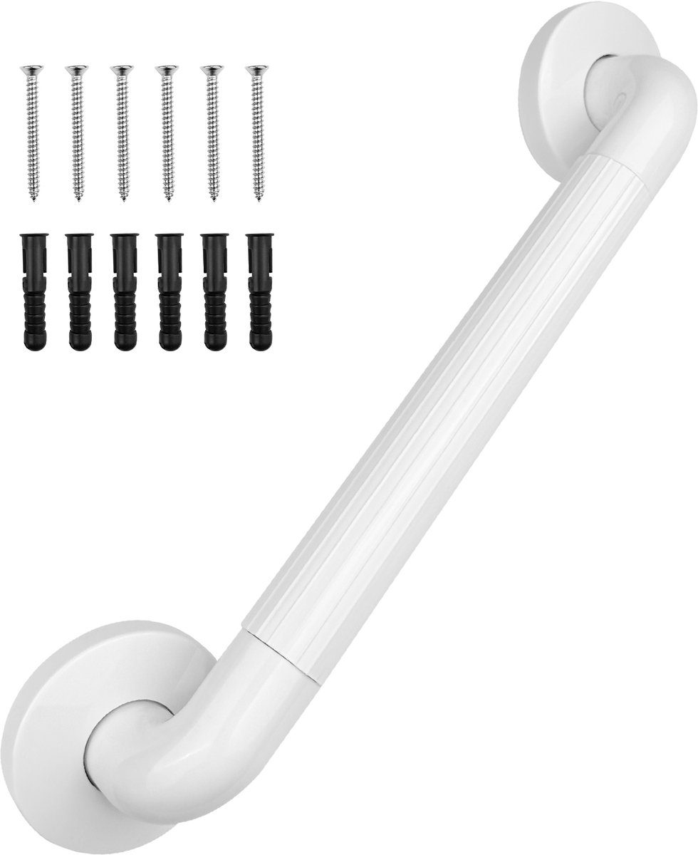 Skynzor - Handgreep Badkamer Douche - Badkamer Handgreep Zuignappen - Shower Grab Rails for Elderly Bathroom - Leuningbeugel White - Bath Handle Bar -Toiletbeugel Toilet Bar - Bad Greep - 45.5cm Extra Grip - Wandgreep - Muurbeugel Douchegreep