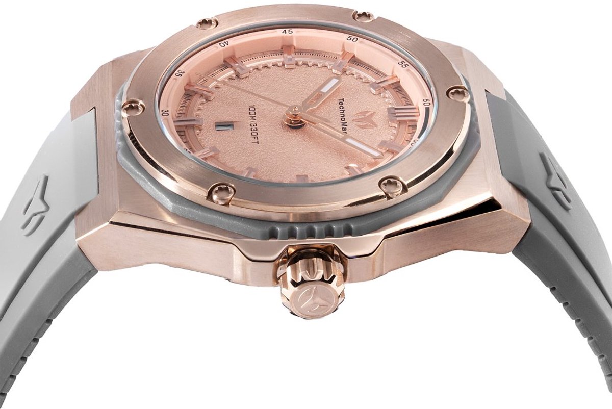 TechnoMarine CORAL - Legacy TM-416081 Dames Horloge - Waterdicht - Analoog - Quartz Uurwerk - Roestvrij Staal met rosegouden Wijzerplaat - 36mm