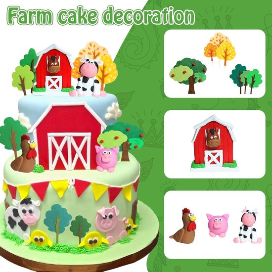 Décorations pour gâteau d'anniversaire avec animaux de la ferme : décoration de fête dans la basse-cour (téléchargement instantané) - France Décorations pour gâteau d'anniversaire avec animaux de la ferme : décoration de fête dans la basse-cour (téléchargement instantané) - France