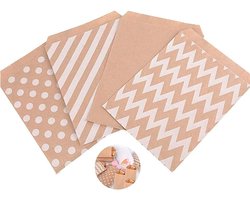 Sacs en papier brun - 100 pièces Sacs de Noël - papier - sacs de bonbons bruns - sacs cadeaux en papier pour Noël - anniversaire - bonbons - biscuits - nourriture - emballage festif - idées cadeaux