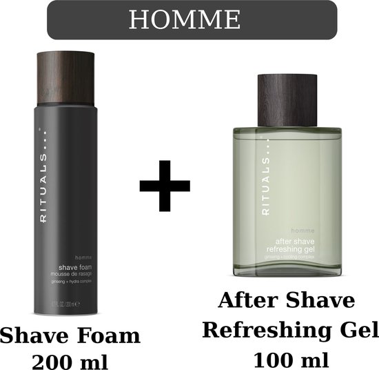 Rituals of Homme - Shave Foam 200 ml - After Shave Refreshing Gel 100 ml - Rituals Man Men