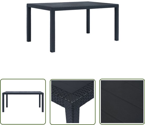 VidaXL tuintafel staal donkergrijs 180x83x72cm