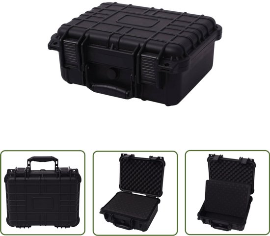 vidaXL Koffer - Beschermhoes - Beschermende materiaalkoffer 35x29,5x15 cm zwart - Reisaccessoires - Camerabijlagen - Elektronica Acessórios
