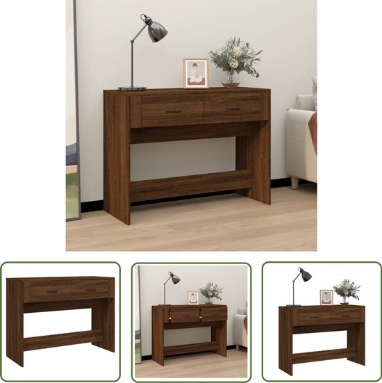 VidaXL Wandtafel 100x40x80 cm bewerkt hout bruin eikenkleur