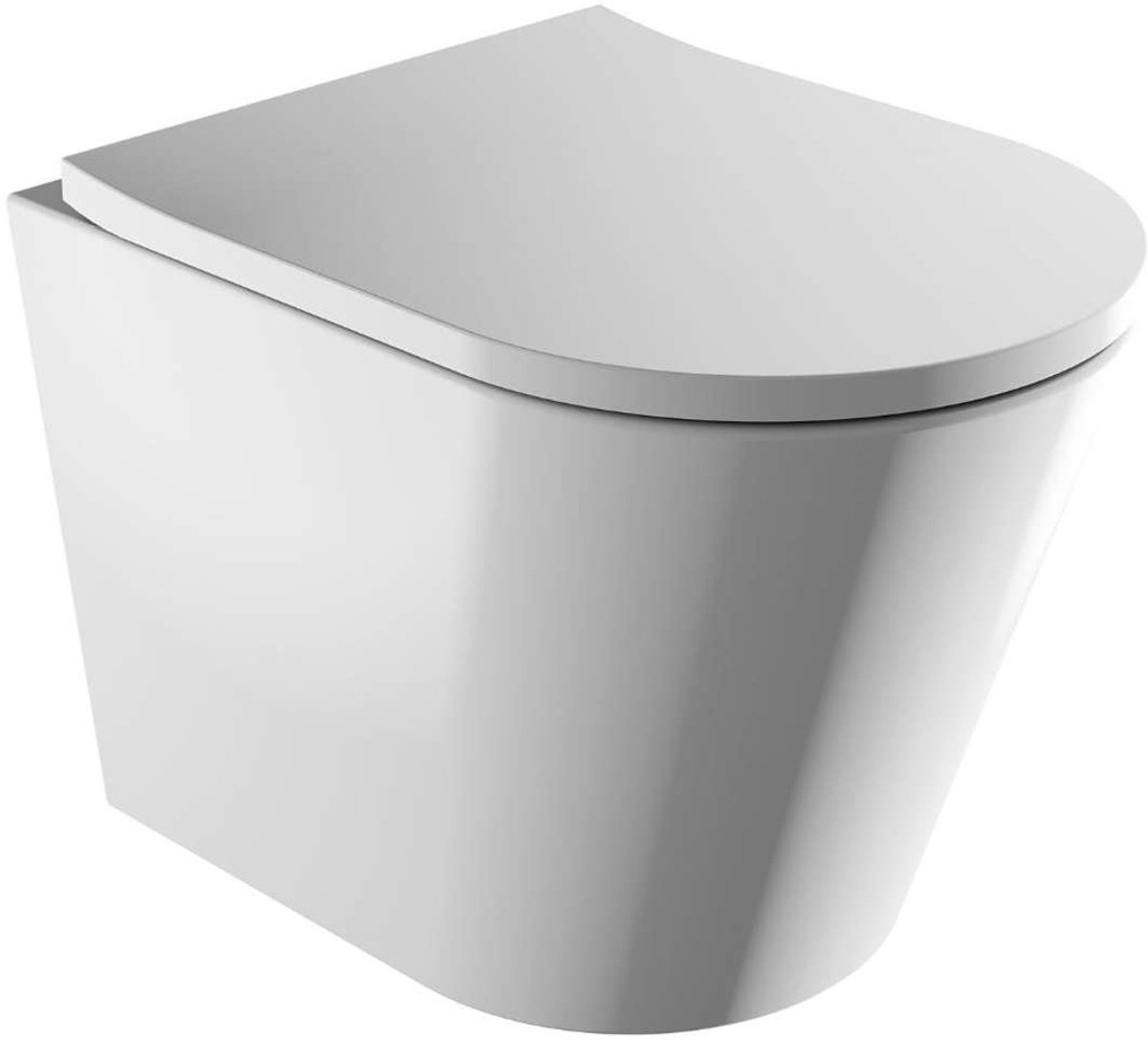 OMNIRES Tampa - Hangend toilet met SoftClose wc zitting, Rimless, wit TAMPAMWBP
